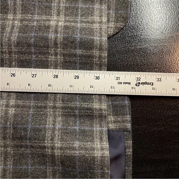 Faconnable Loro Piana Sport Coat 41R Wool Cashmere Silk Flannel Grey Plaid - Picture 16 of 16
